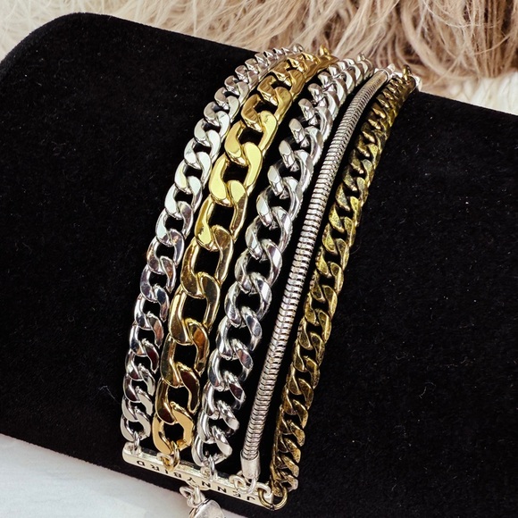 Jenny Bird 5 strand weighted multi chain cuff bracelet